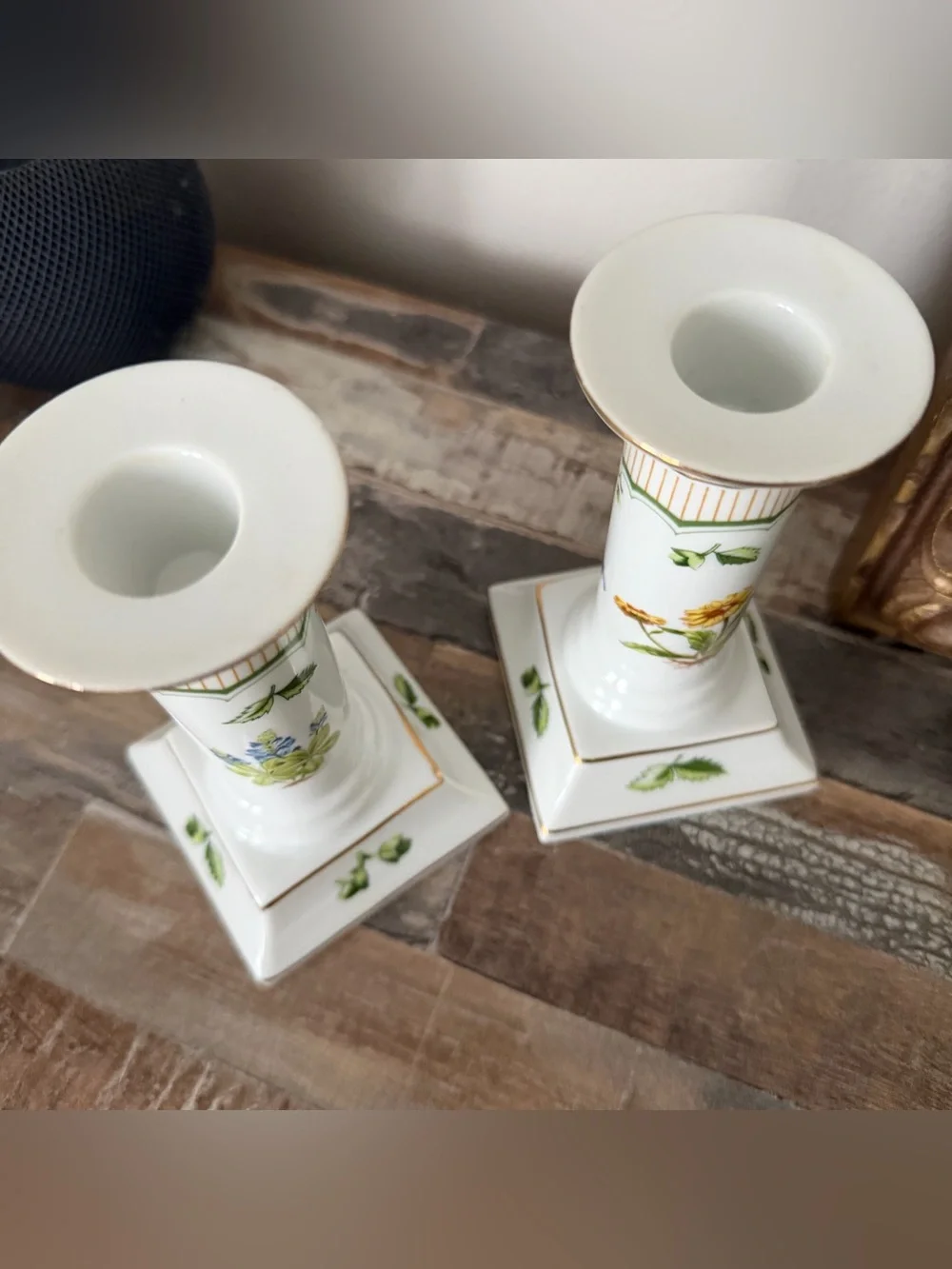 Georges Briard porcelain candleholders.